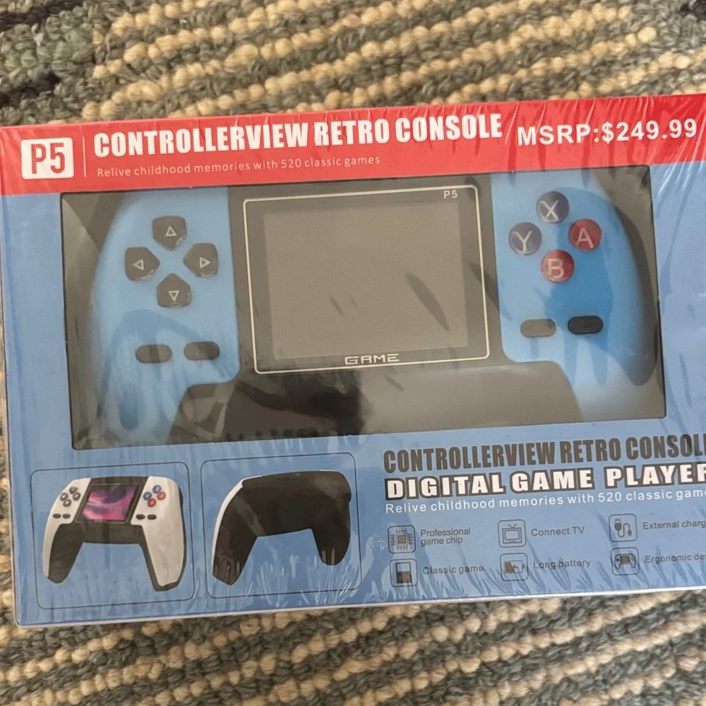 Blue Retro Console Digital Game Player
